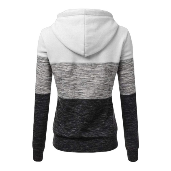 UQGHQO Hoodie Drawstring Pullover Sweatshirt Long Sleeve Grey Gradients M - Picture 3 of 8